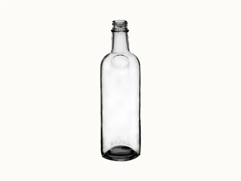 Transparent Circular Glass Water Bottle
