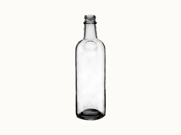Transparent Circular Glass Water Bottle — main view