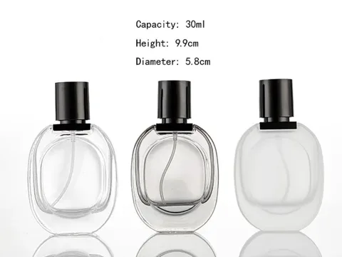 Clear Black Frosted Glass Perfume Sprayer Bottles — view 2
