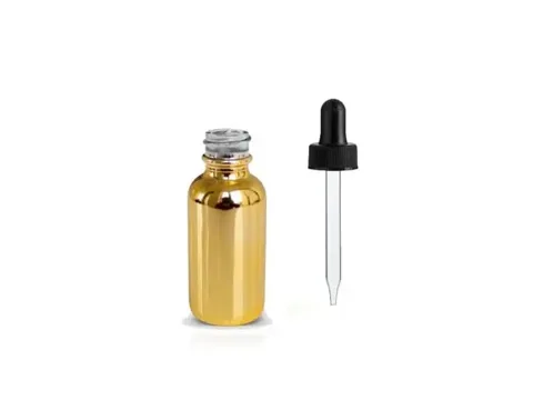 Golden Essential Oil Glass Bottle with Dropper
