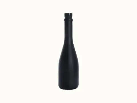 Matte Black Glass Champagne Bottle With Stopper And Lids