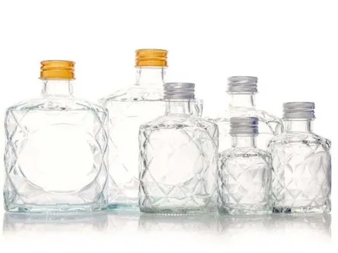 () () () Glass Juice Beverage Bottles with Screw — view 1