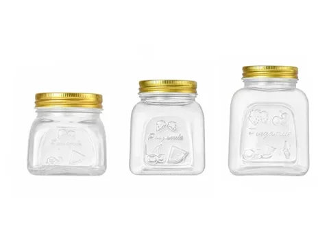 Honey Jar Transparent Embossed Glass Jam Jar Pickle Jar