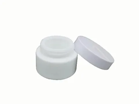 White Glass Cream Container with Lids