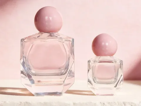 Glass Cologne Perfume Bottles with Pink Lids