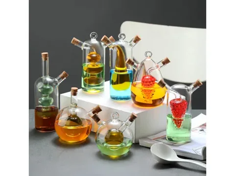 Borosilicate Glass 2 in 1 Oil and Vinegar Cruet — view 2