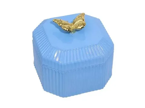 Square Glass Candle Jar Jewlery Storage Case with Lids — view 4