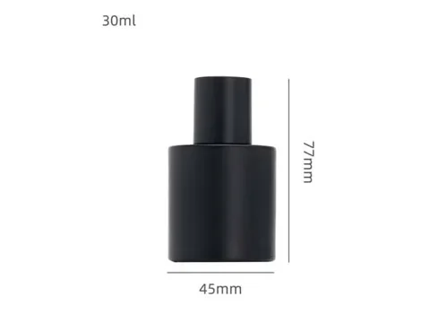 Matte Black Cylinder Glass Perfume Bottles — view 3