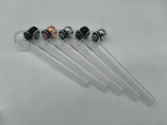 Glass Oil Dab Smoking Pipes With Metal Filter — main view