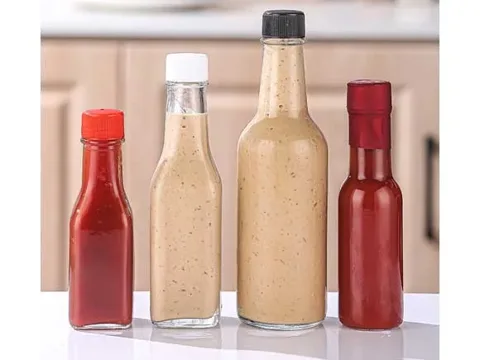 () () () Square Hot Sauce Bottles — view 2