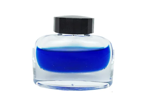 Oval Clear Glass Ink Bottle with Screw Cap