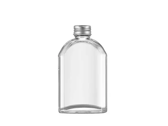 Transparent Flat Square Glass Liquor Bottles — main view