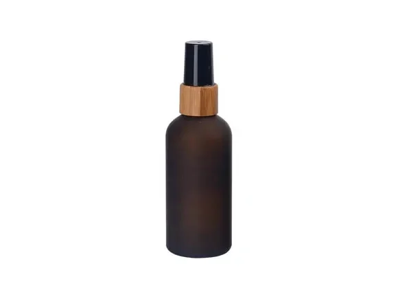 Frosted Amber Glass Fine Mist Spray Bottle — main view