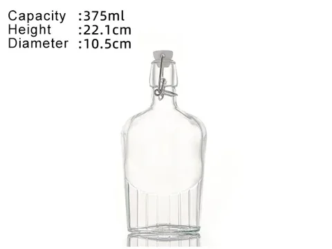 Flask Swing Top Clear Glass Bottles — view 4