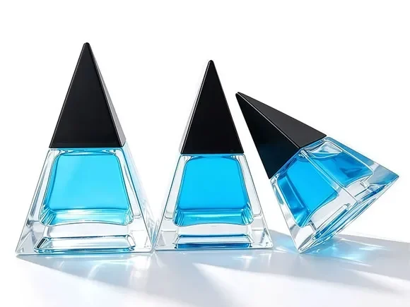 Pyramid Glass Perfume Bottles with Lids — main view