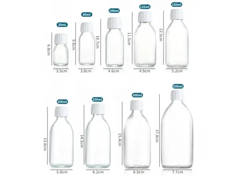 Clear Glass Medicine Bottles — view 2