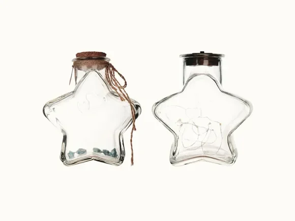 Clear Glass Decoration Bottles in Star Shape — main view