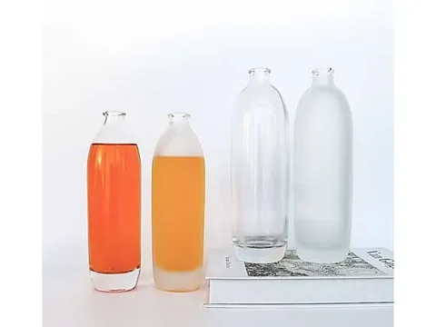 Frosted Round Glass Liquor Bottles — view 2