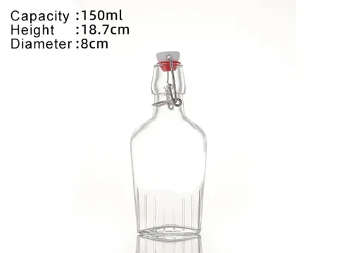 Flask Swing Top Clear Glass Bottles — view 2
