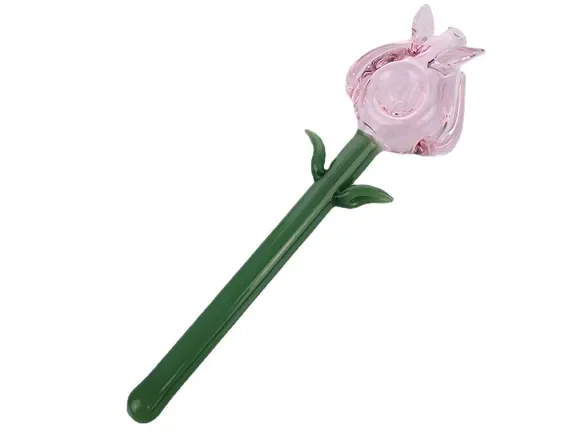 Glass Smoking Herb Pipes Rose Shape — main view
