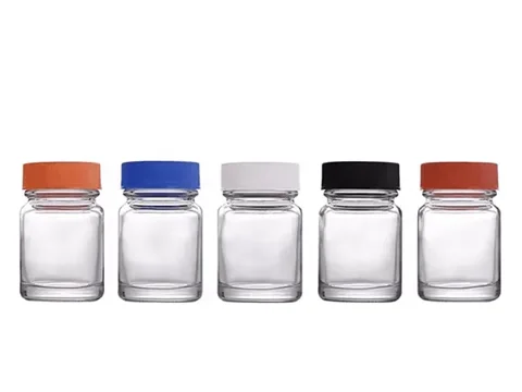 Clear Wide Mouth Glass Pill Bottle