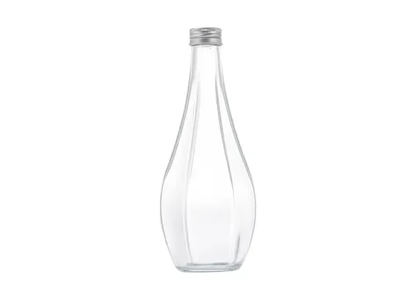 Hexagon Glass Juice Beverage Bottles with Lids — main view