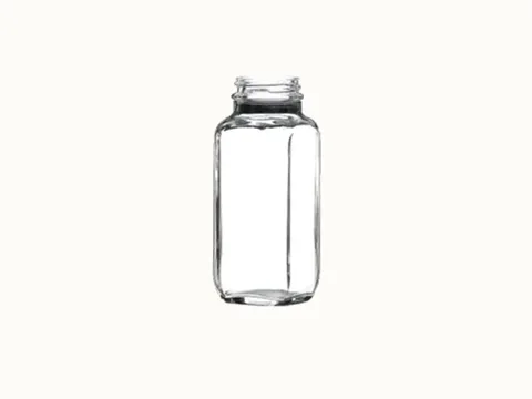 Clear Square Glass Spice Jar