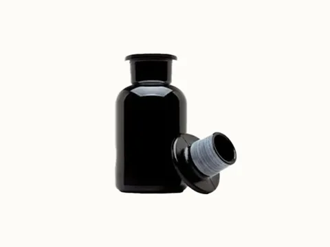 Glass Apothecary Jar Black With Glass Stopper