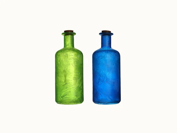 Blue Green Glass Decoration Bottle — main view