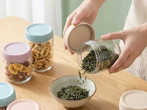 Glass Food Storage Jars with Lids Stackable PP Sealed — view 2