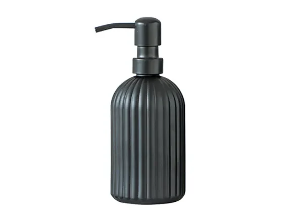 Matte Black Luxurious Glass Soap Bottle — main view