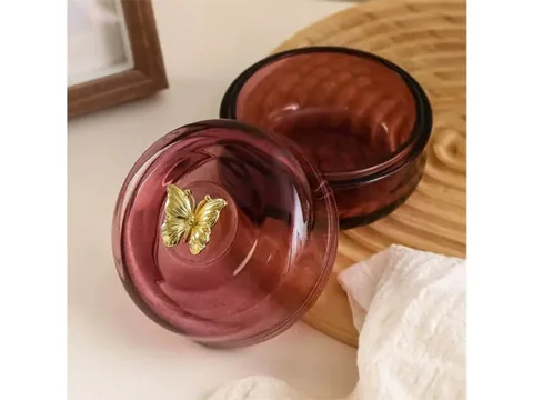 Glass Candle Holder with Lids Jewelry Jars — view 3