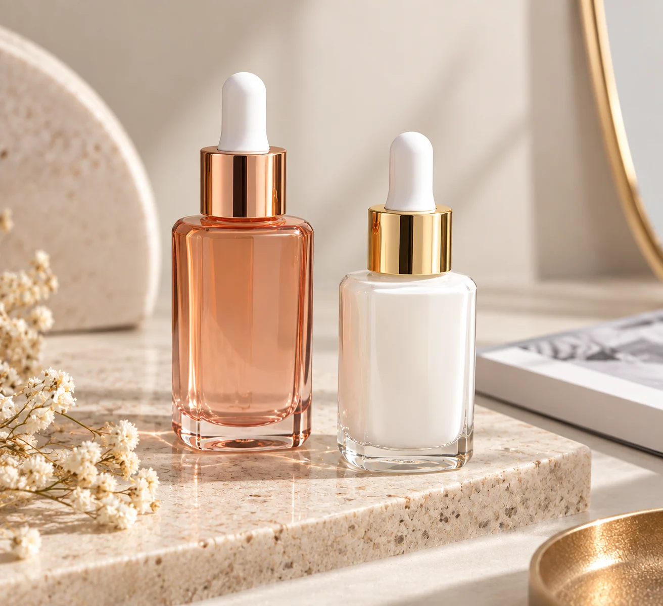 Glass Dropper Bottles — studio composition AS0007