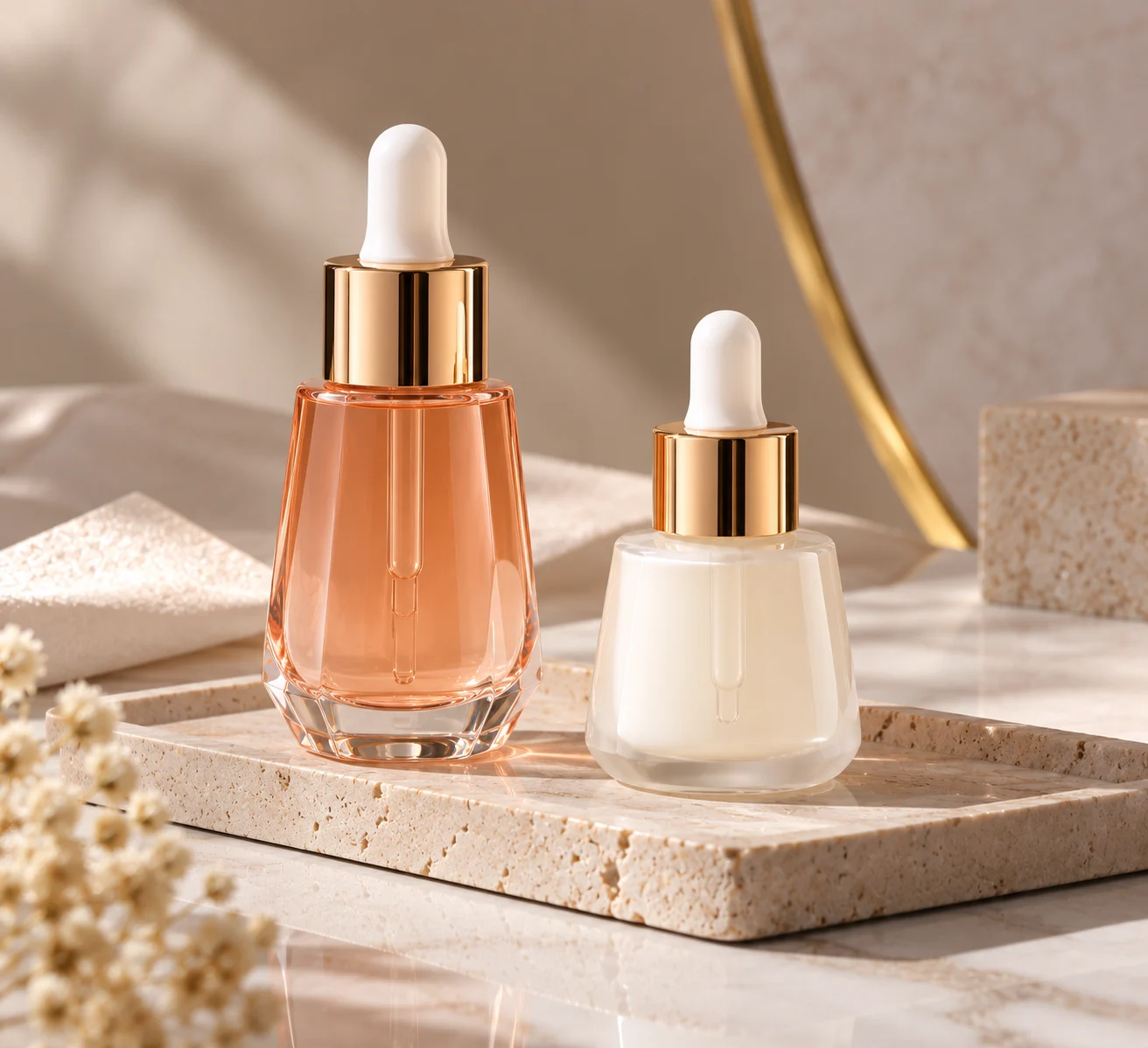 Glass Dropper Bottles — studio composition AS0010