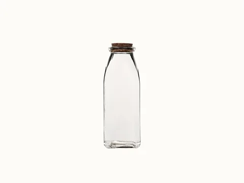 Clear Glass Milk Bottles with Cork — view 6