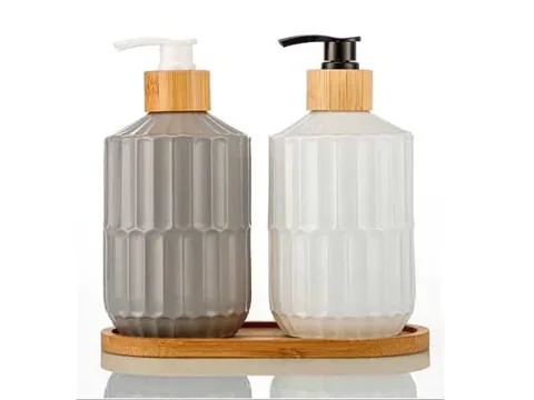 Round Hand Sanitizer Soap Glass Bottles with Pump — view 2