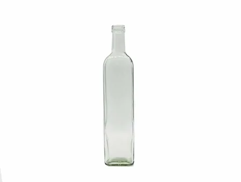Clear Square Olive Oil Bottle