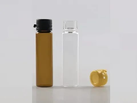 Glass Medicine Bottles with Plastic Cap Glass Vial — view 2