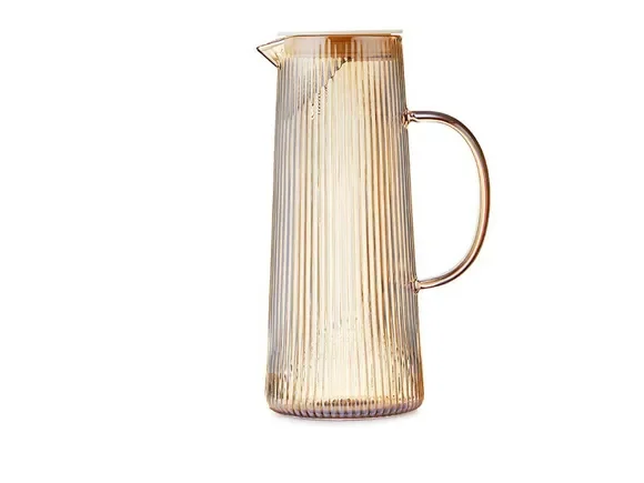 Light Amber and Grey Borosilicate Glass Teapot — main view