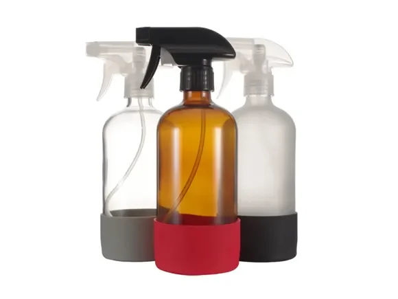 Glass Shampoo and Conditioner Bottles with Holders — main view