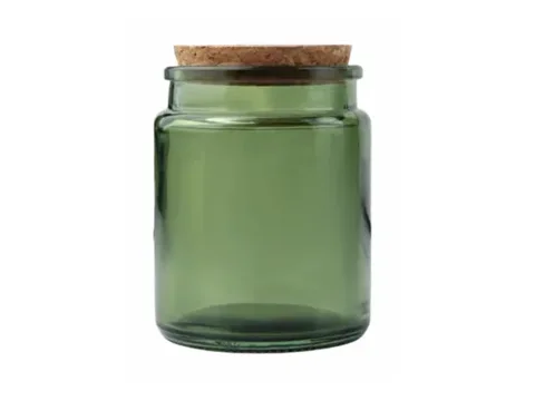 Clear/Green/Amber Glass Candle Jars with Cork Lid whosale — view 2