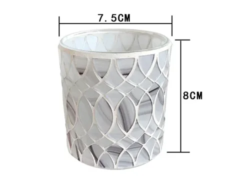 Light Grey Glass Candle Holder — view 4