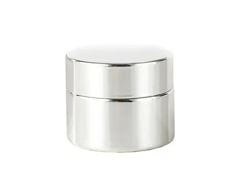 Silver Electroplated Glass Cosmetic Skincare Jars with Lids — view 1
