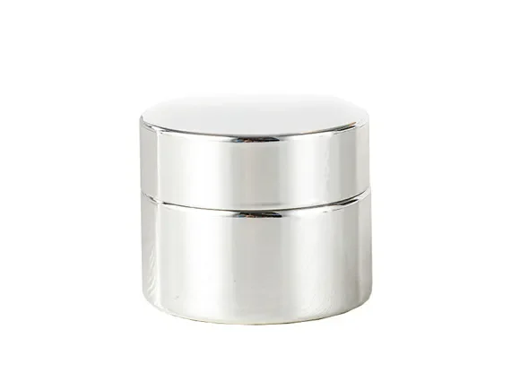 Silver Electroplated Glass Cosmetic Skincare Jars with Lids — main view