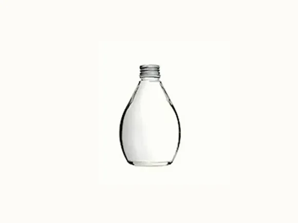 Bulbous Shape Clear Glass Sparkling Water Bottle — main view