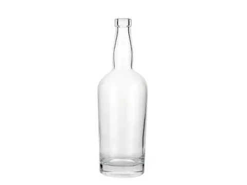 Clear Glass Whiskey Bottle — view 1