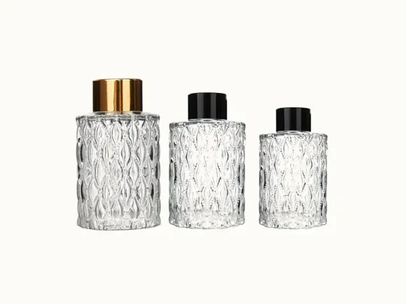 Vintage Carved Aroma Glass Bottle — main view