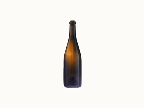 Brown Glass Burgundy Wine Bottle