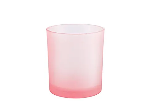 White Stained Frosted Glass Candle Jars — view 1