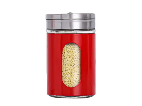 Round Colorful Spice Jars Glass — view 3